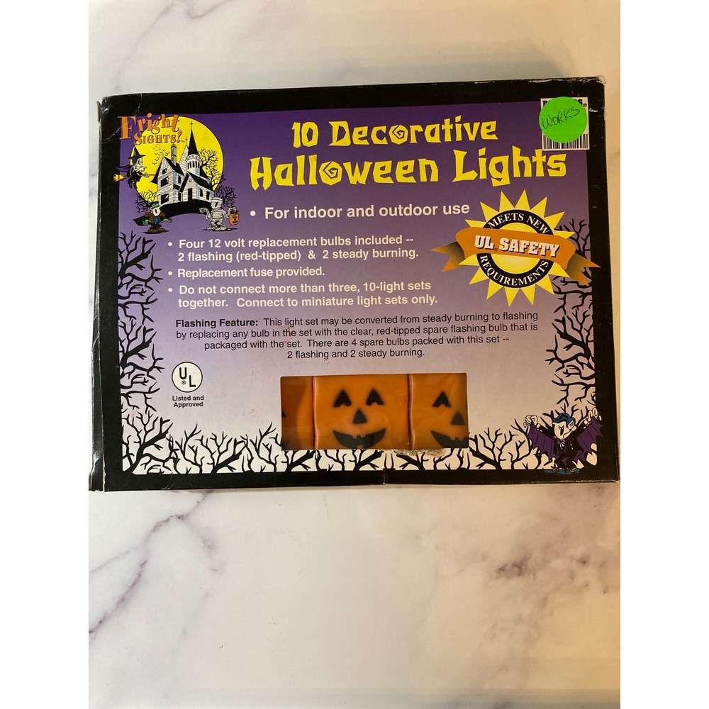 Vintage Bright Sights 10 Decorative Halloween Pumpkin String Lights